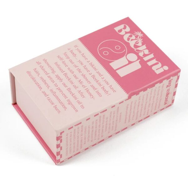 Coffret cadeau pour huile corporelle de 30 ml, style « Pink Book », avec insert en mousse