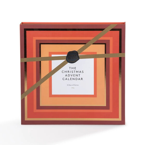 Boîte de chocolats pour calendrier de l’Avent imprimée avec plateau alvéolé
