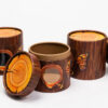 Printed Wood Grain Paper Tube Food Box with Clear Window