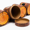 Printed Wood Grain Paper Tube Food Box with Clear Window