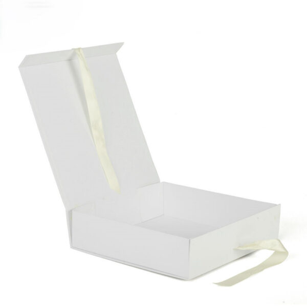 Rigid Pillow Presentation Box with Satin Ribbon Closure
