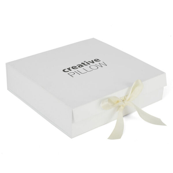 Rigid Pillow Presentation Box with Satin Ribbon Closure