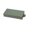 Scatola regalo rigida verde salvia con cassetto e maniglia a nastro