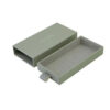 Scatola regalo rigida verde salvia con cassetto e maniglia a nastro