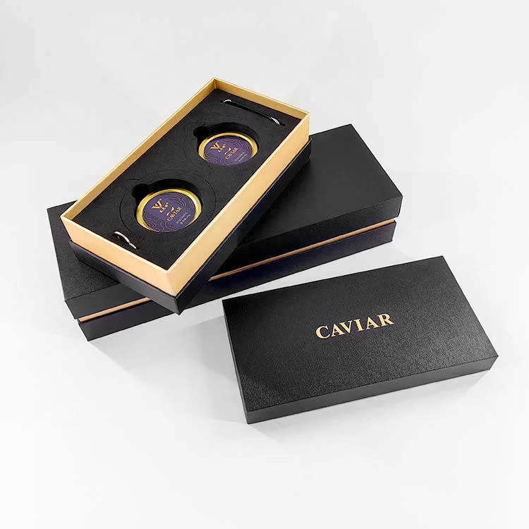 Caviar Custom Black Promotional Boxes