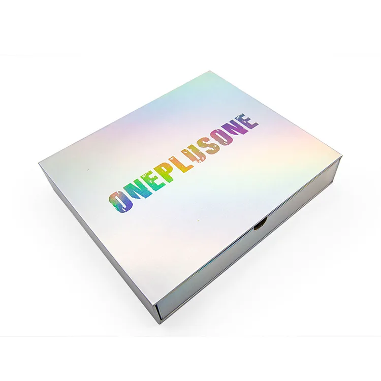 Custom Logo Rigid Greyboard Packaging – Holographic Drawer-Style Gift Box
