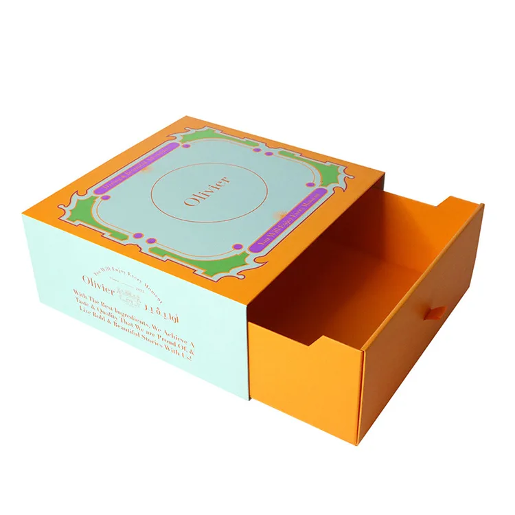 Custom Luxury Clothing Foldable Rigid Paper Cardboard Packaging Collapsible Drawer Sliding Gift Box