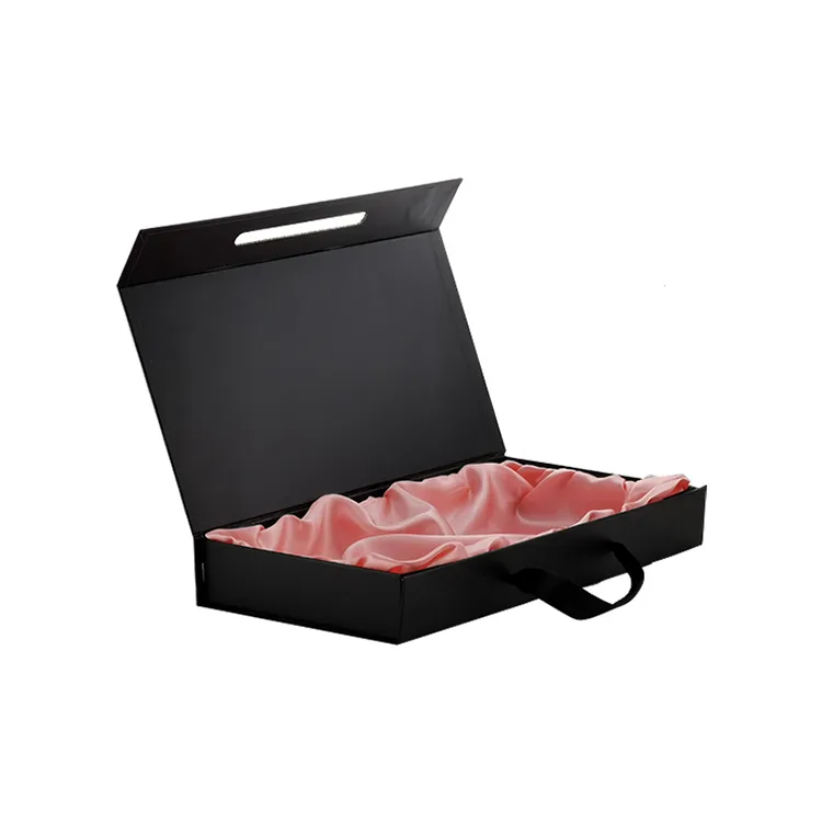 Custom logo matte black magnetic Wig Boxes