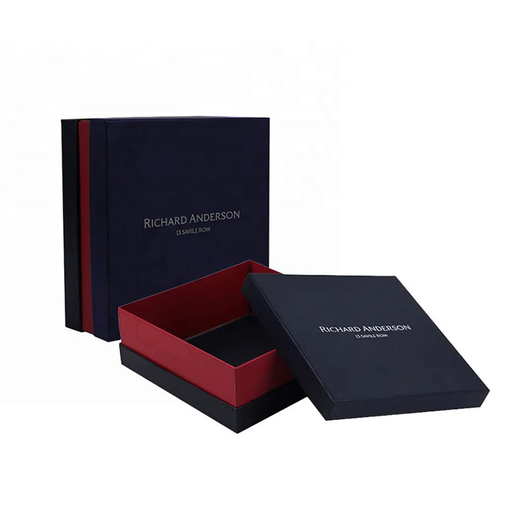 Elegante caja de regalo rígida de dos tonos con asa y tapa