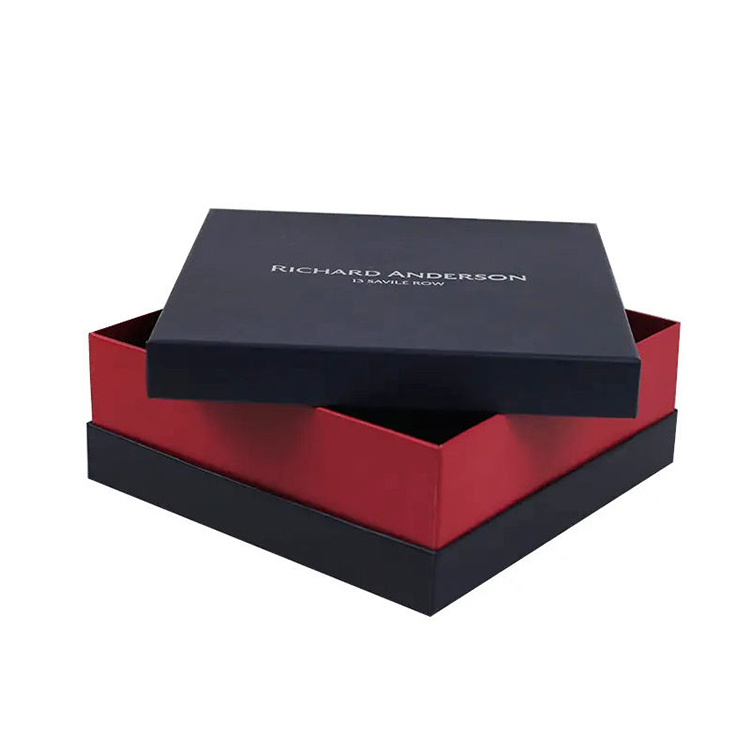 Elegante caja de regalo rígida de dos tonos con asa y tapa