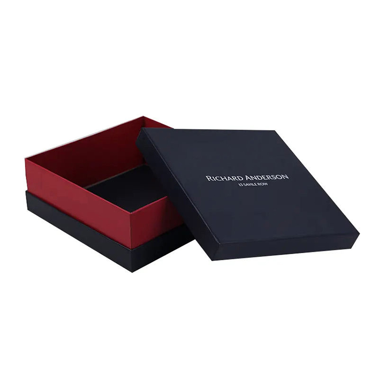 Elegante caja de regalo rígida de dos tonos con asa y tapa