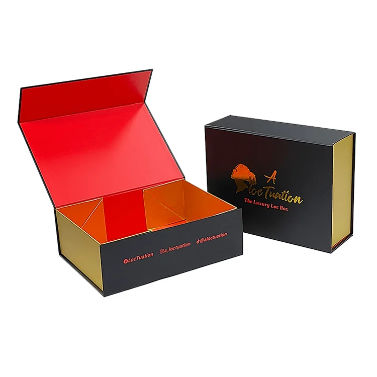High-end, large-format folding magnetic box with a matte finish.