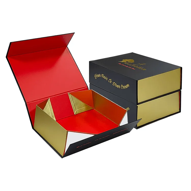High-end, large-format folding magnetic box with a matte finish.