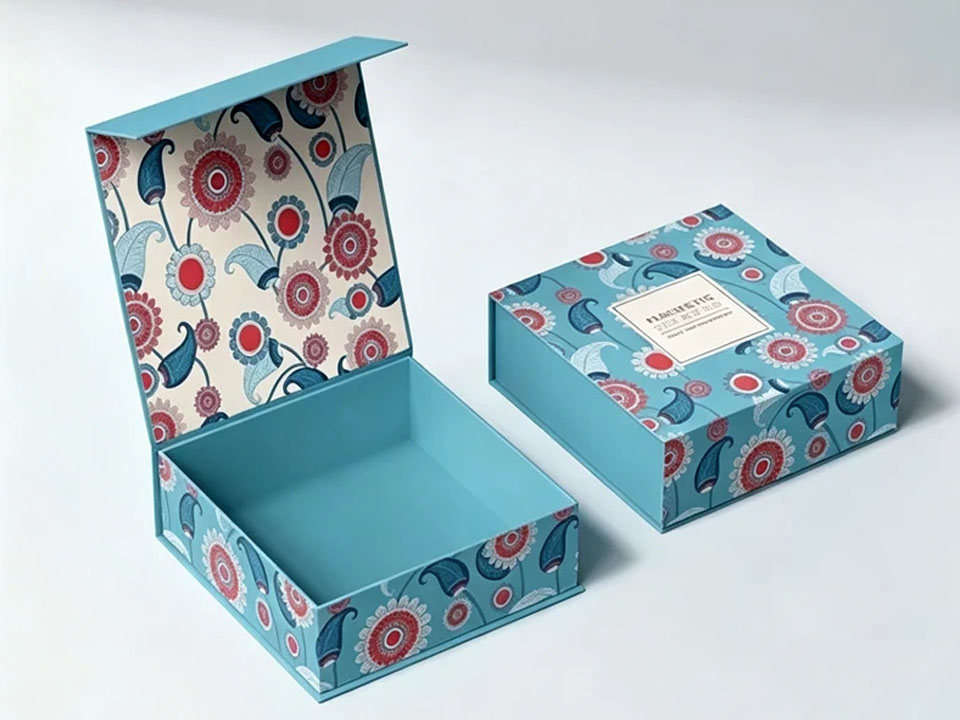 Foldable magnetic closure boxes for apparel, corporate gifts, and promotional kits