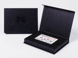 Magnetic rigid box with fitted insert for a VIP membership card