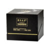 Open skincare ampoule presentation box showing gold-lined lid and fitted circular insert
