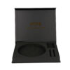 Black Book-Style Electronics Box with Circular Foam Insert