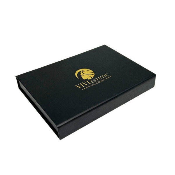 Geschenkkartenbox im „Black Book“-Stil mit Schaumstoffeinlage