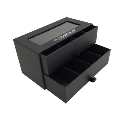 Black Double Drawer Automotive Gift Box with Display Window Black Double Drawer Automotive Gift Box with Display Window