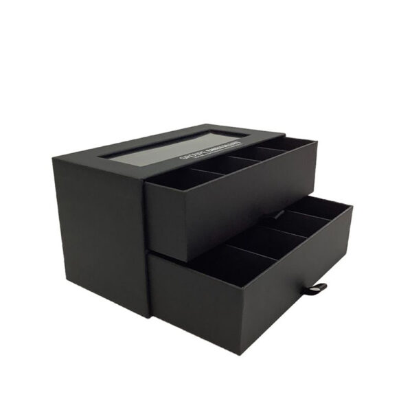 Black Double Drawer Automotive Gift Box with Display Window