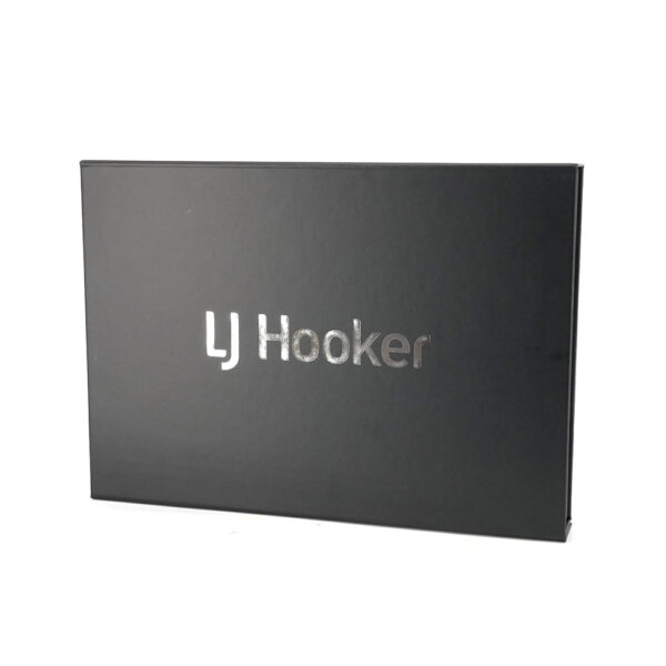 Black Folding Real Estate Gift Box with Metallic Logo