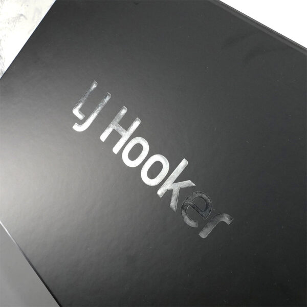 Black Folding Real Estate Gift Box with Metallic Logo
