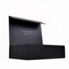 Black Folding Wig Gift Box with Gold-Tone Logo Print