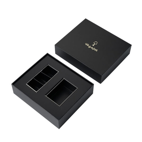 Black Lift-Off Gift Box with Dual Insert and Holiday Sleeve