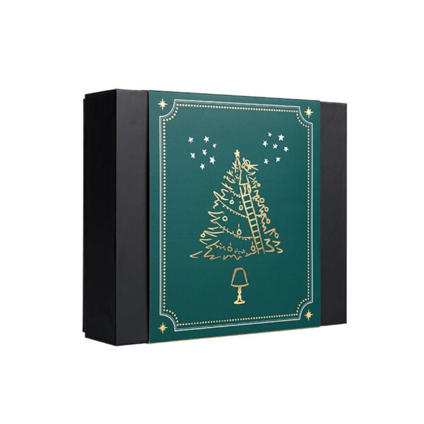 Black Lift-Off Gift Box with Dual Insert and Holiday Sleeve