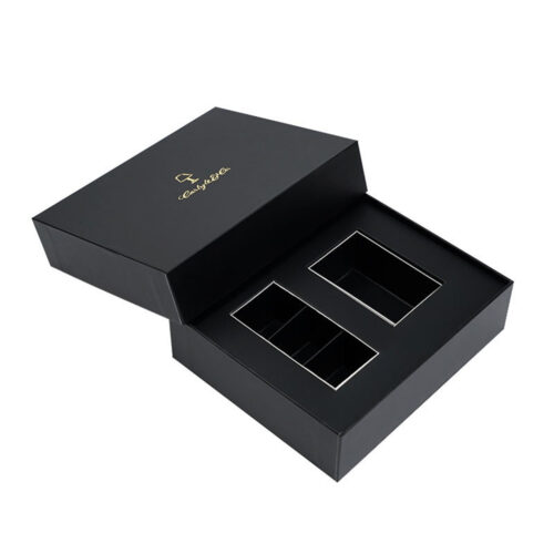 Black Lift-Off Gift Box with Dual Insert and Holiday Sleeve Black Lift-Off Gift Box with Dual Insert and Holiday Sleeve