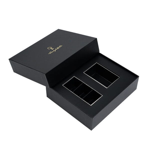 Black Lift-Off Gift Box with Dual Insert and Holiday Sleeve