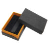 Black Lift-Off Gift Box with Orange Collar and Foam Insert