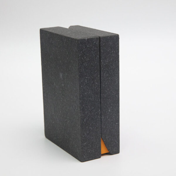 Black Lift-Off Gift Box with Orange Collar and Foam Insert