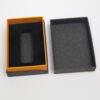 Black Lift-Off Gift Box with Orange Collar and Foam Insert