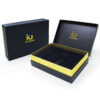 Black Shoulder Neck Gift Box with Gold Band and Insert