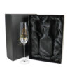 Black Two-Piece Champagne Flute Gift Box with Satin Lining
