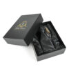 Black Two-Piece Champagne Flute Gift Box with Satin Lining