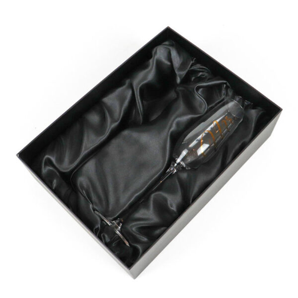 Black Two-Piece Champagne Flute Gift Box with Satin Lining