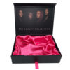 Black Wig Gift Box with Pink Satin Lining and Ribbon Bow