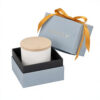 Blue-Gray Shoulder Neck Candle Gift Box with Gold Ribbon