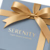 Blue-Gray Shoulder Neck Candle Gift Box with Gold Ribbon