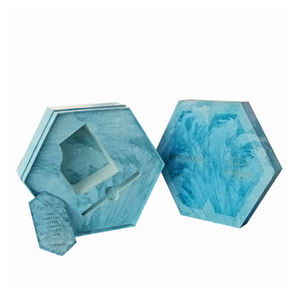 Blue Hexagonal Mug and Pen Gift Box with Fitted Insert