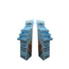 Blue Three-Tier Corrugated Floor Display for Snack Bars