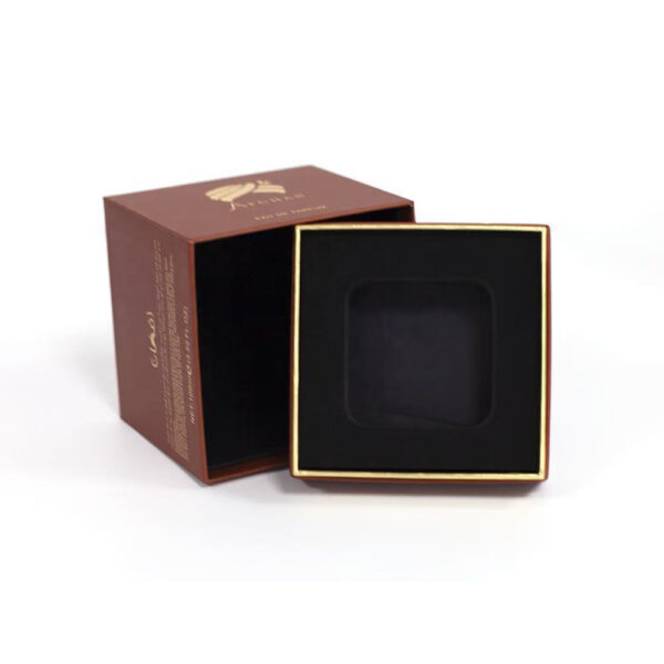 Brown Shoulder Neck Perfume Box with Black Fitted Insert