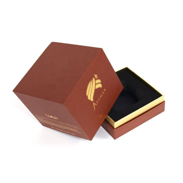 Brown Shoulder Neck Perfume Box with Black Fitted Insert