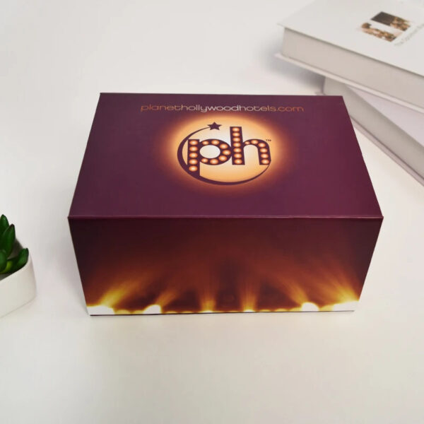 Burgundy LCD Video Gift Box with Black Insert and Ribbon