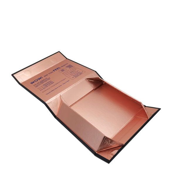 Collapsible Gift Box with Copper Interior and Printed Lid