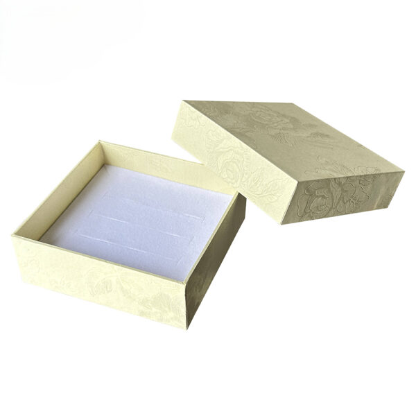 Custom Floral Embossed Two-Piece Rigid Jewelry Gift Box