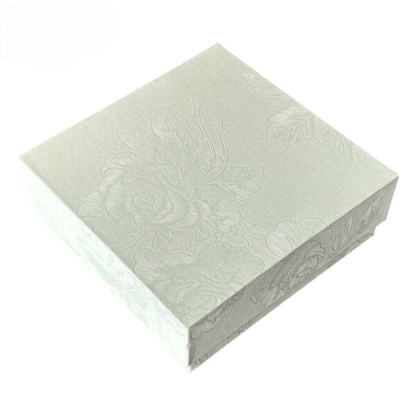 Custom Floral Embossed Two-Piece Rigid Jewelry Gift Box