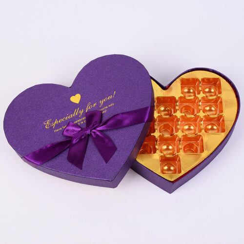 Custom Heart-Shaped Chocolate Boxes with Ribbon Bows Custom Heart-Shaped Chocolate Boxes with Ribbon Bows